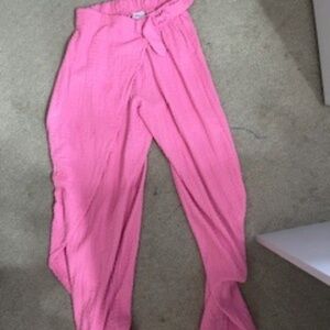 Pink linen Zara pants